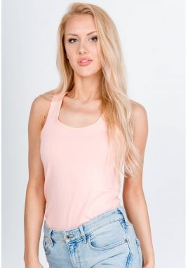 Women's tank top with cut-out on the back - peach,