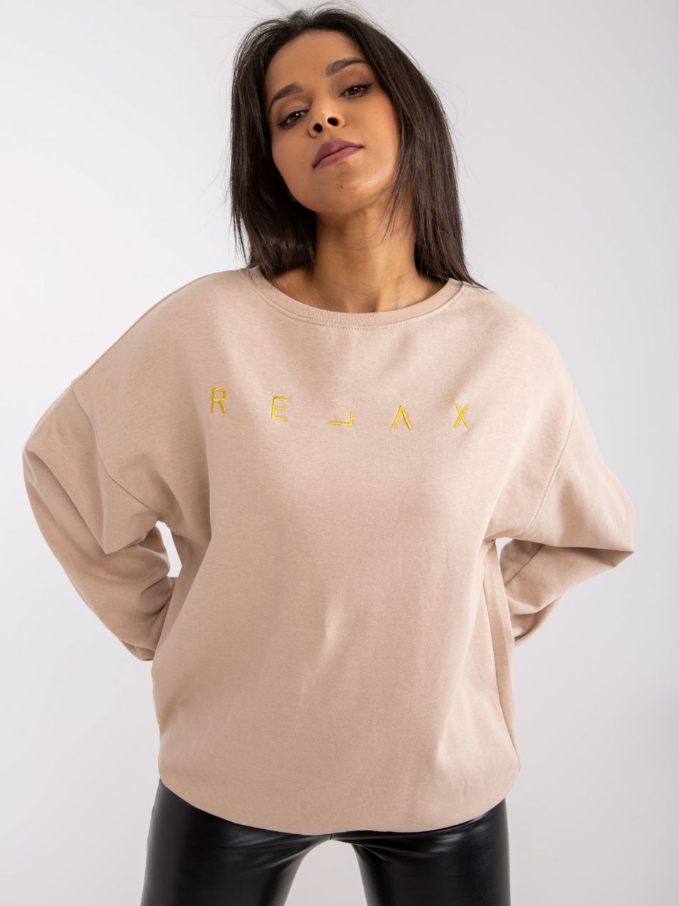 Beige women's sweatshirt with Damiette inscription