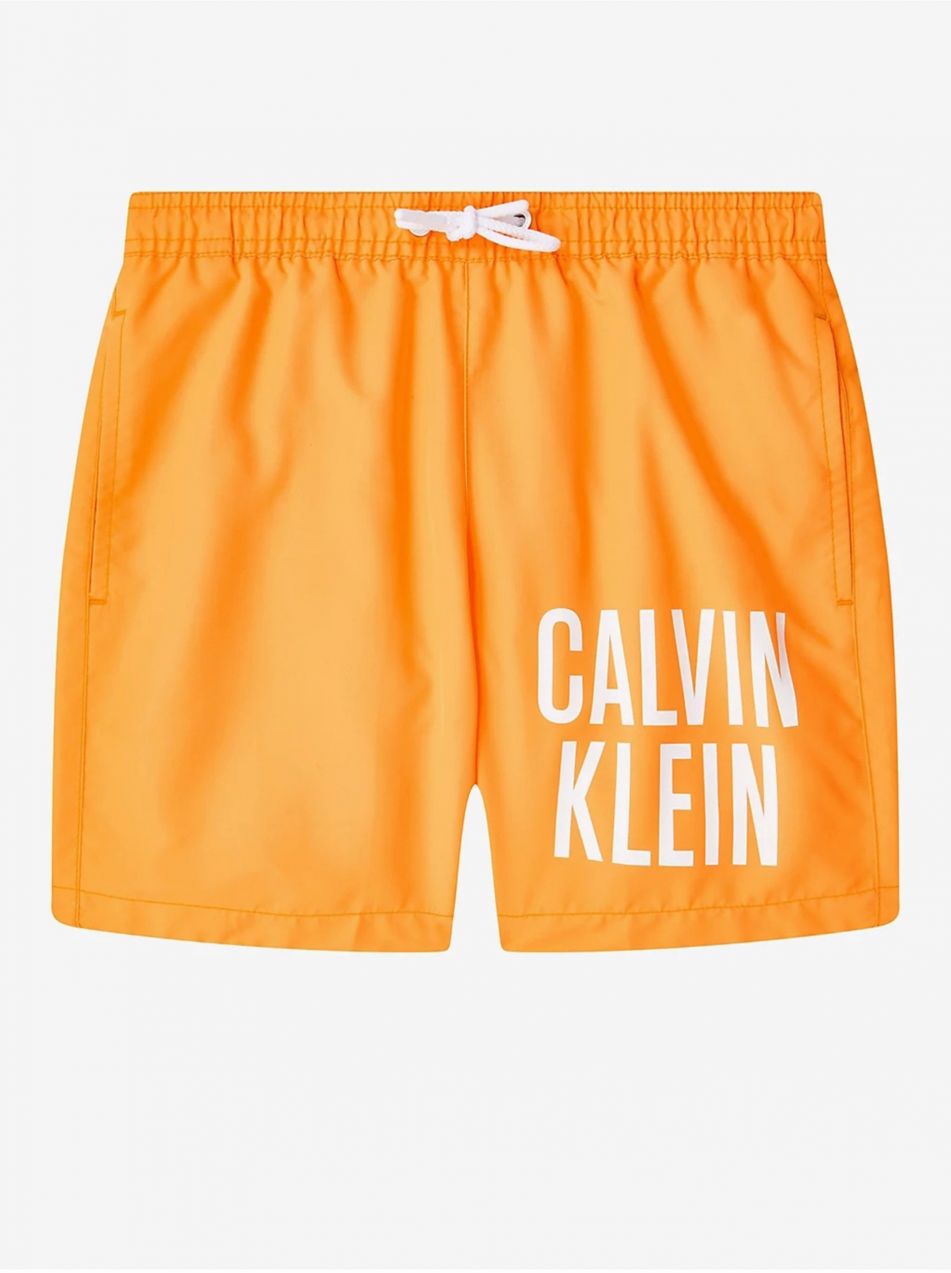 Calvin Klein Underwear Oranžové chlapčenské plavky Calvin Klein