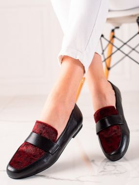 Dámske mokasíny Shelvt Burgundy
