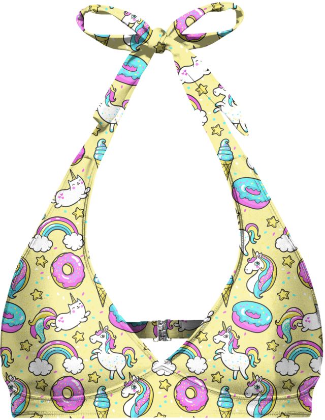 Aloha From Deer Woman's Unicorn Heaven Halter Neck Bikini Top BTH AFD300