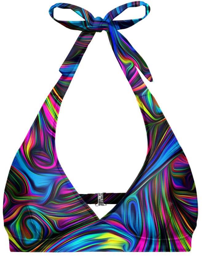 Dámske oblečenie Aloha From Deer AFD_Spill_The_Tint_Halter_Neck_Bikini_Top_BTH_AFD881_Blue