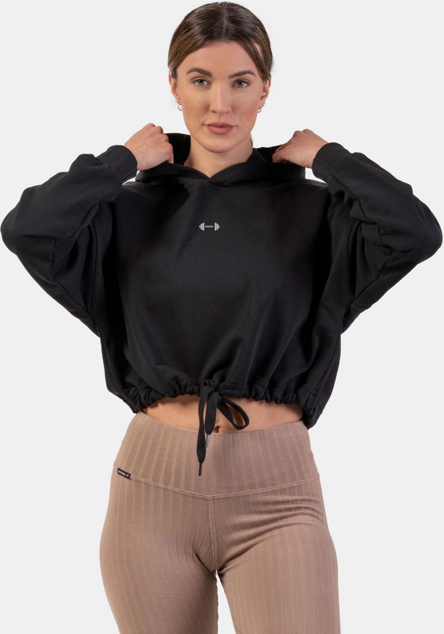 NEBBIA Voľná crop mikina s kapucňou Iconic