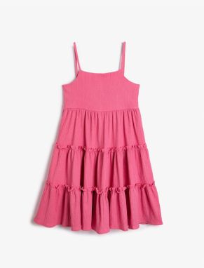 Koton Dress With Thin Straps, Tiered Ruffle Detailed Dress.