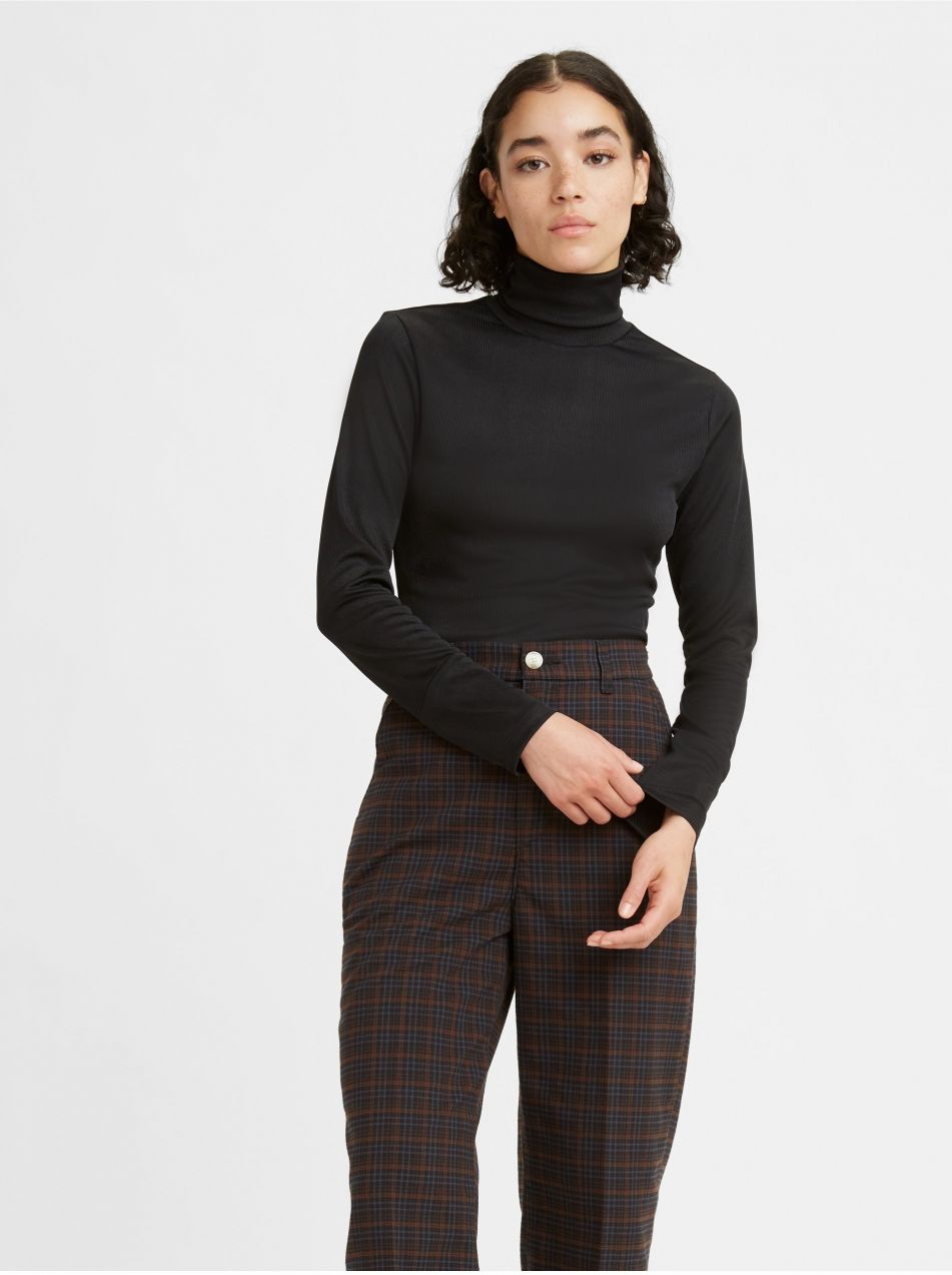 Čierne dámske rebrované tričko s rolákom Levi's® Oriel