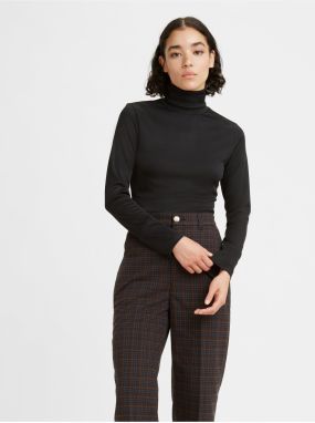 Čierne dámske rebrované tričko s rolákom Levi's® Oriel