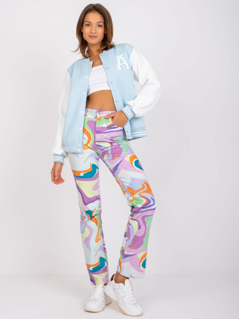 Palma Light Blue Women's Sweatshirt Bomber