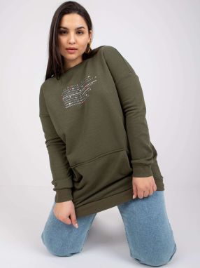 Blouse khaki jersey plus size kangaroo Desiree