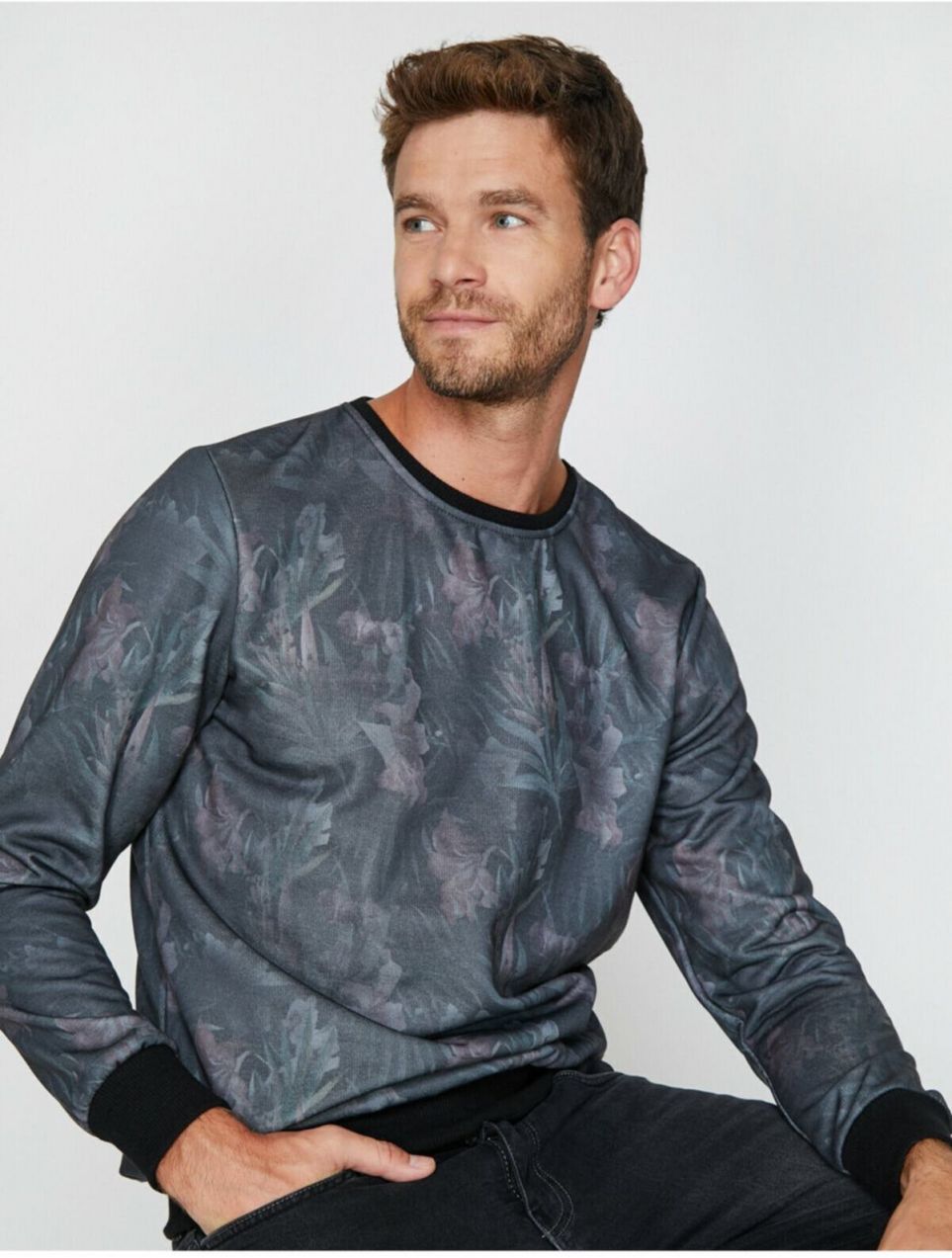 Koton Men's Patterned Sweatshirt