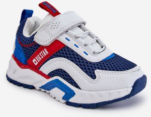 Kids sports shoes with Velcro Big Star JJ374259 White and dark blue
