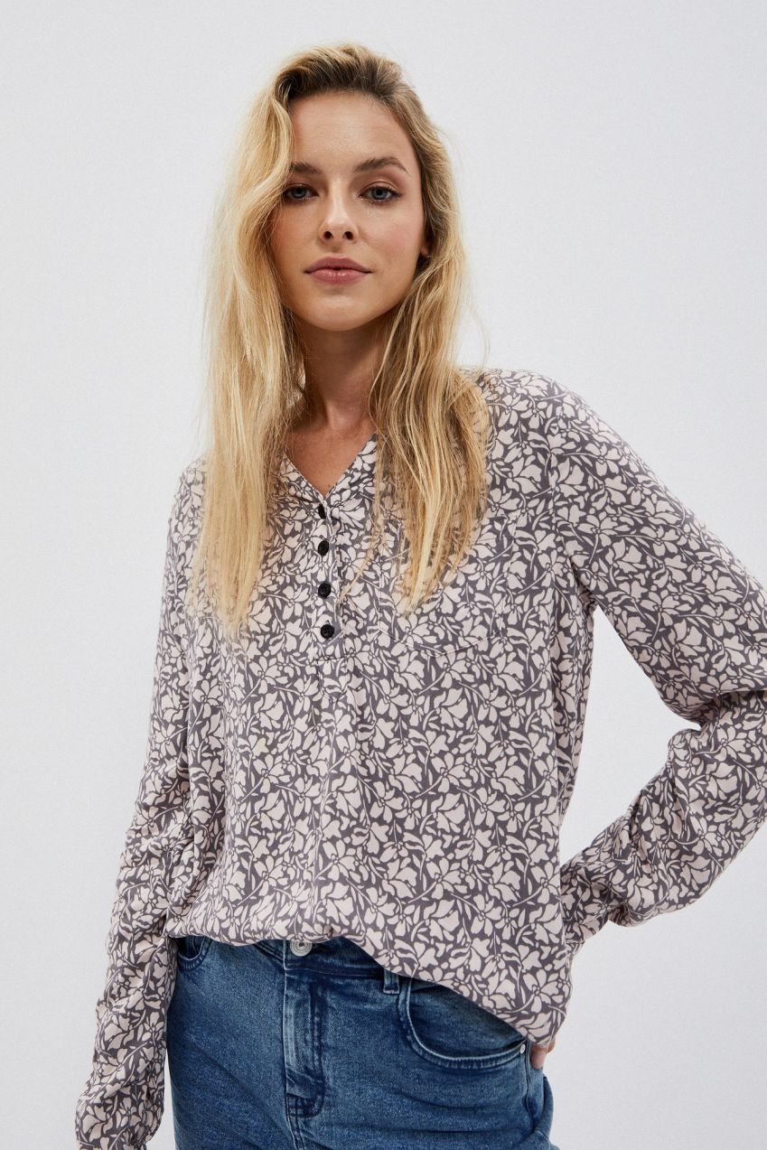 Blouse with floral print