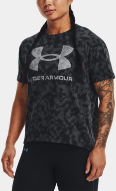 Tričko Under Armour UA LOGO AOP HEAVYWEIGHT SS-BLK