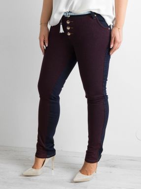 Tmavomodré džínsy s pletenou vložkou PLUS SIZE