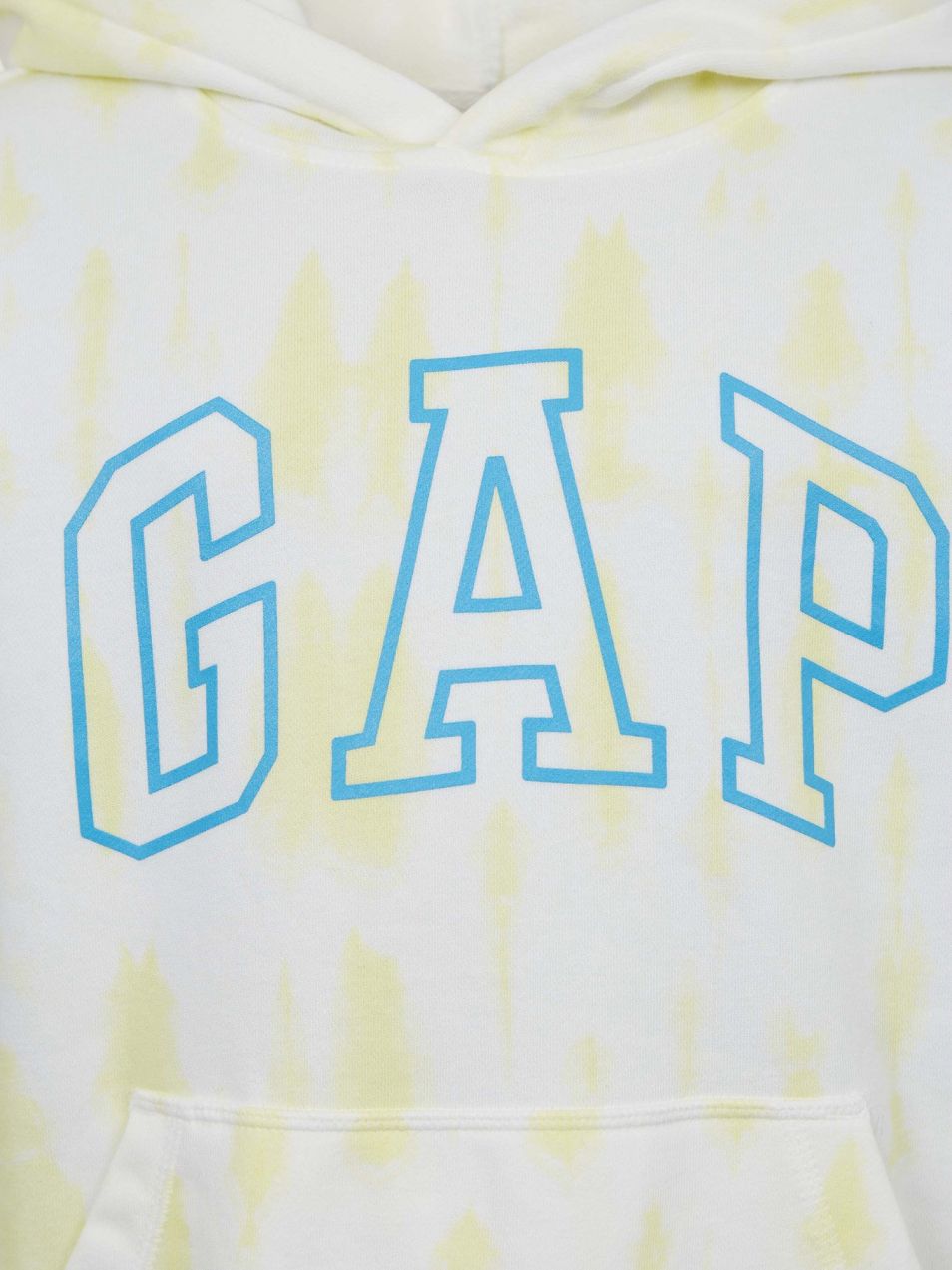 Žltá chlapčenská mikina batikovaná s logom GAP