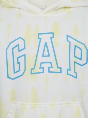 Žltá chlapčenská mikina batikovaná s logom GAP