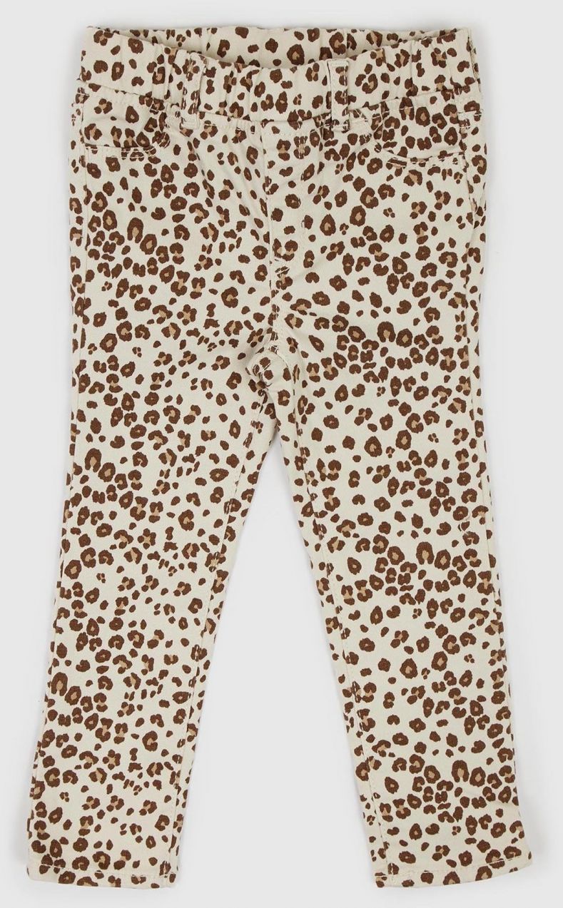 Béžové dievčenské legíny s leopardím vzorom GAP Leopard