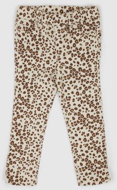 Béžové dievčenské legíny s leopardím vzorom GAP Leopard