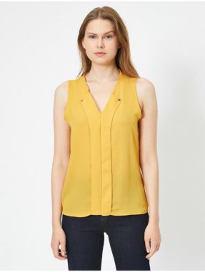 Koton Women's Yellow Collar Detailed Blouse
