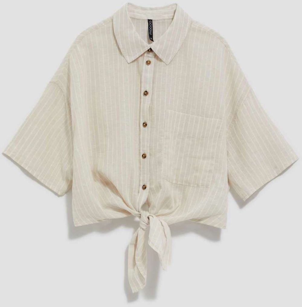 LADIES SHIRT L-KO-4039 BEIGE_OFF WHITE