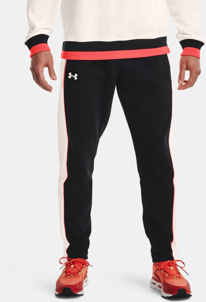 Nohavice Under Armour RIVAL FLC AMP SNAP PANT-BLK - Muži
