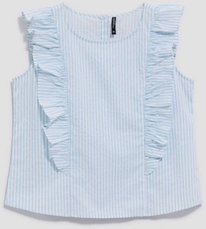 LADIES SHIRT L-KO-4057 BÍLÁ_L.Blue