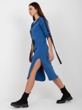 Dark blue long zippered sweatshirt