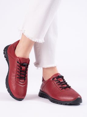 Leather burgundy sports shoes T.Sokolski