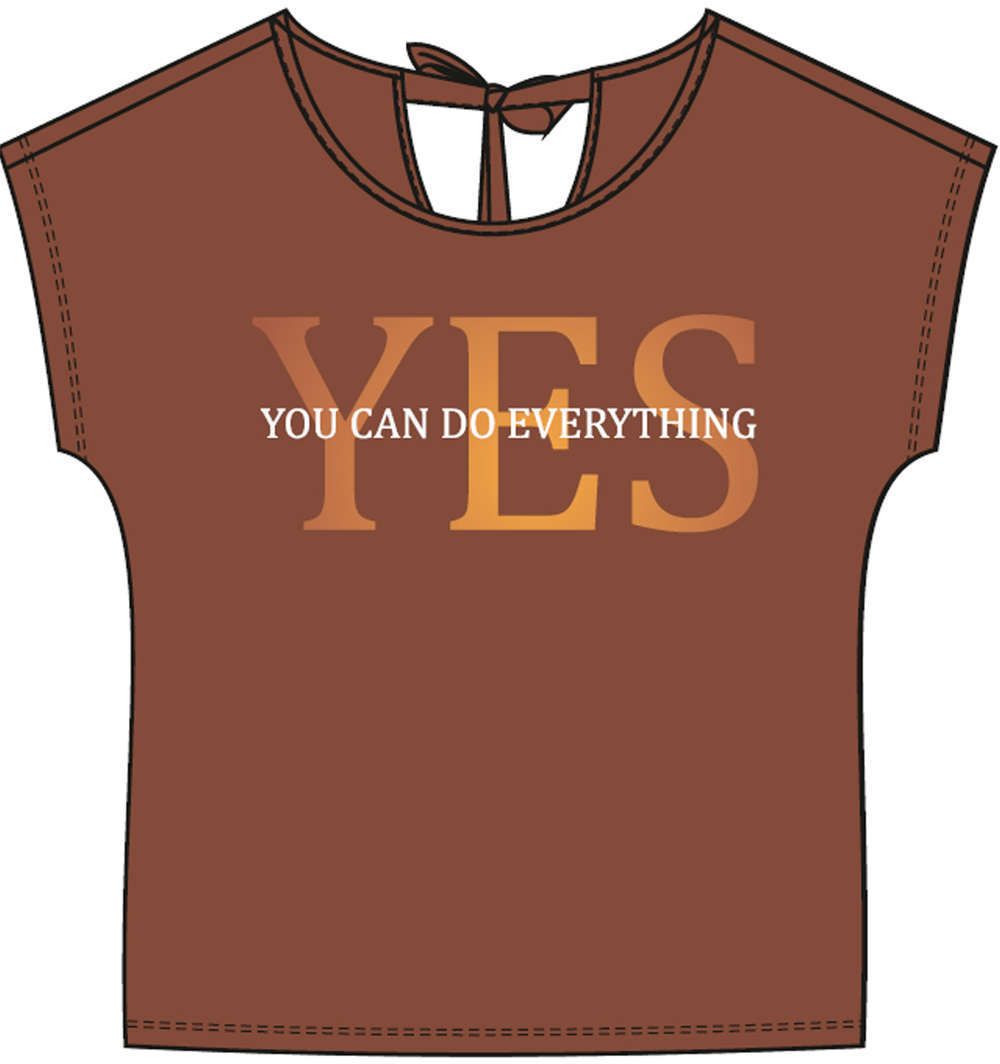 WOMEN'S T-SHIRT L-TS-4015 BROWN