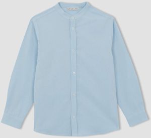 DEFACTO Boy Regular Fit Standing Collar Long Sleeve Shirt