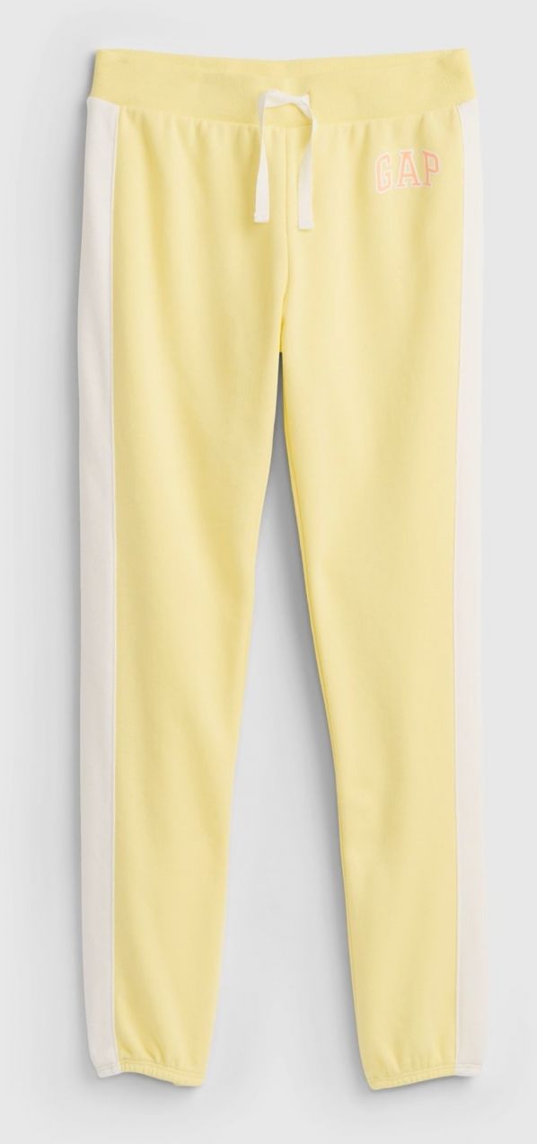 Žlté dievčenské tepláky jogger GAP