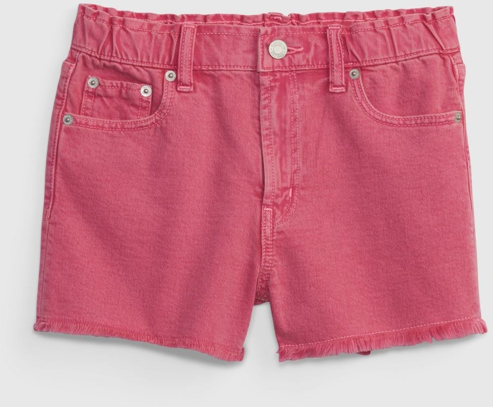 Ružové dievčenské šortky GAP denim high rise Washwell