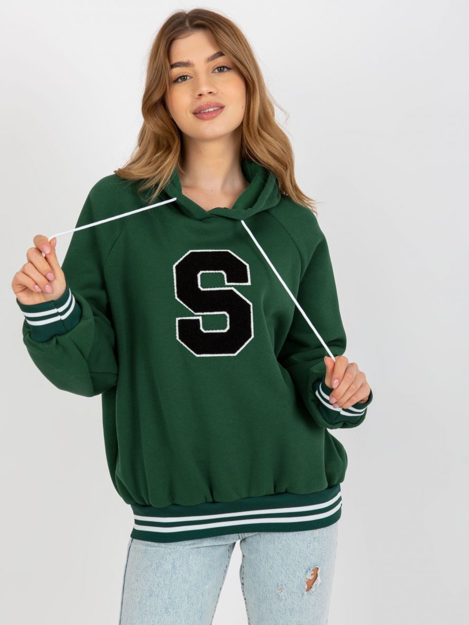 Women's Hoodie with Patch - Green