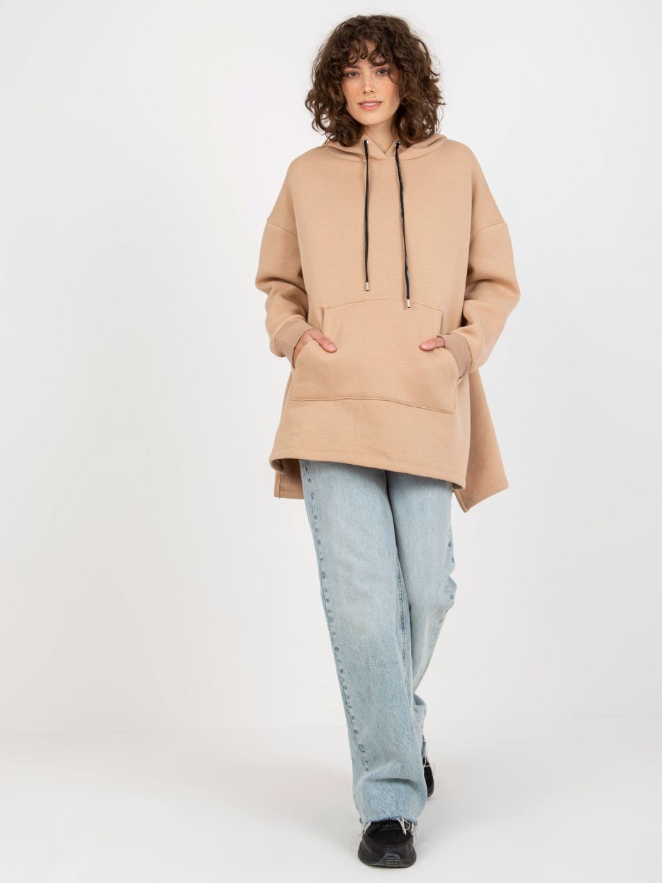 Women's Long One Size Sweatshirt - Beige