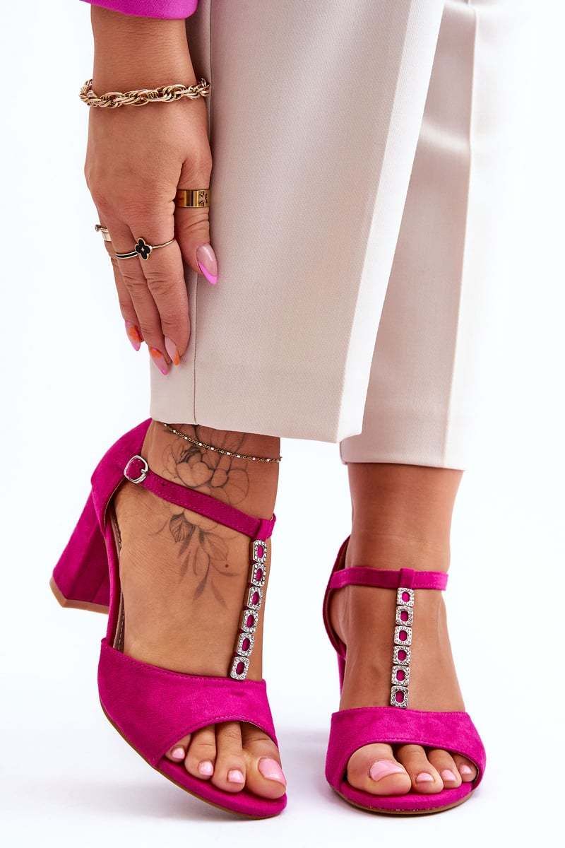Suede heeled sandals Fuchsie Florines