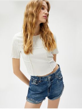 Koton T-Shirt - Ecru - Regular fit