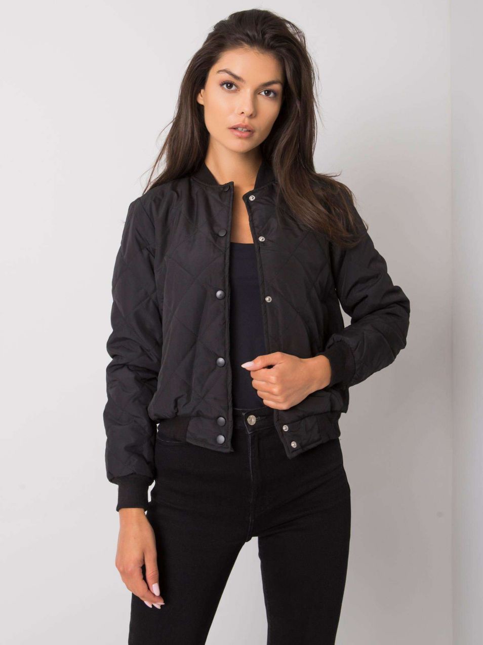 Dámska prešívaná bomber bunda Sherise - čierna