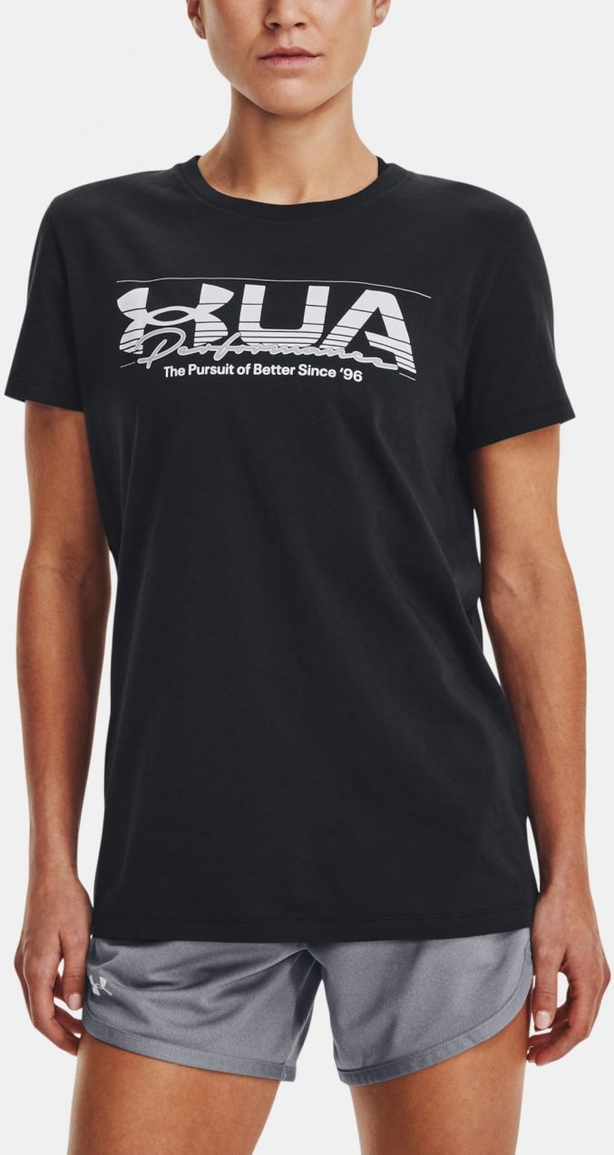 Čierne dámske športové tričko Under Armour UA Vintage Performance