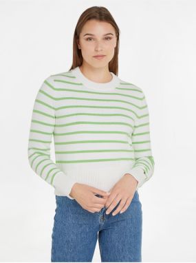 Svetre pre ženy Tommy Hilfiger - biela, svetlozelená