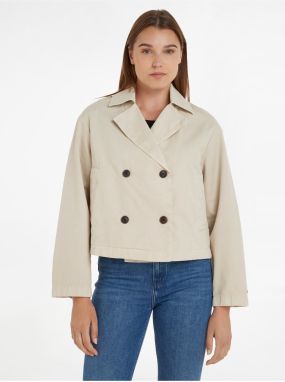 Béžový dámsky ľahký skrátený kabát Tommy Hilfiger