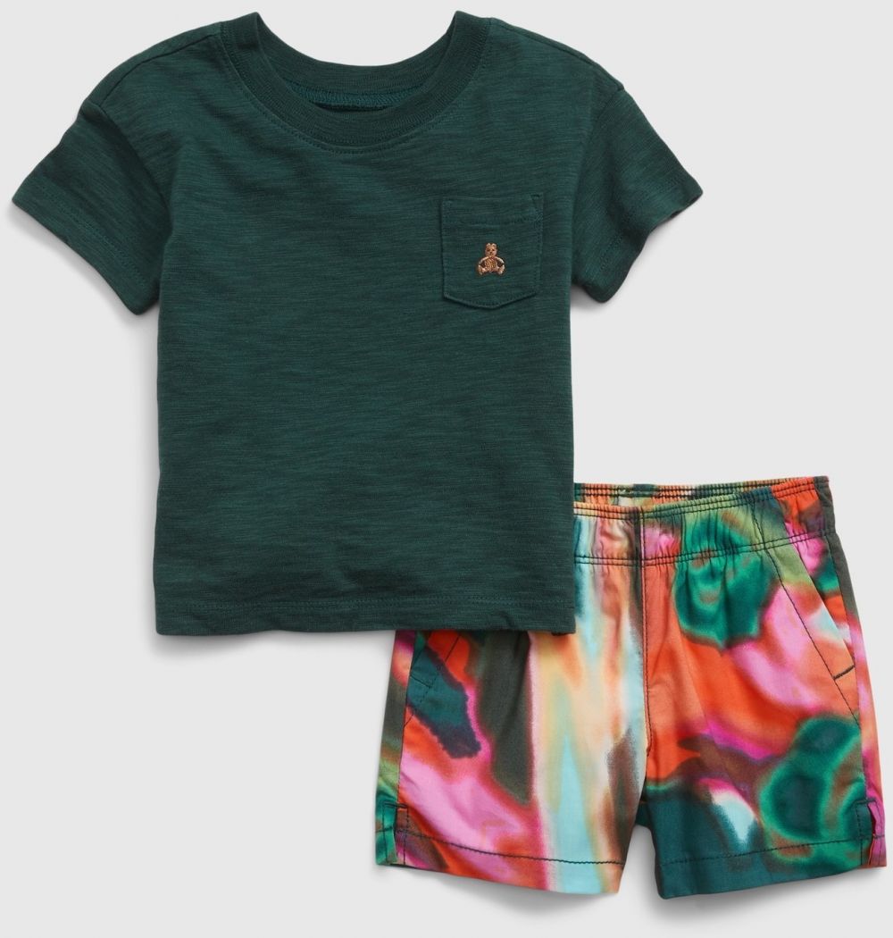 Farebný baby set tričko a šortky Brannan GAP