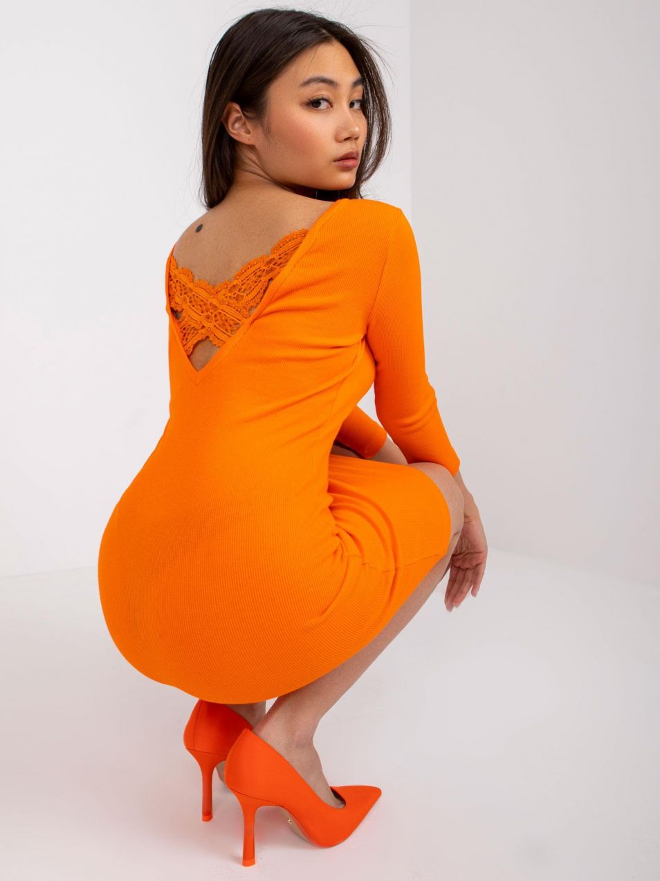 Bright orange striped dress Batumi RUE PARIS