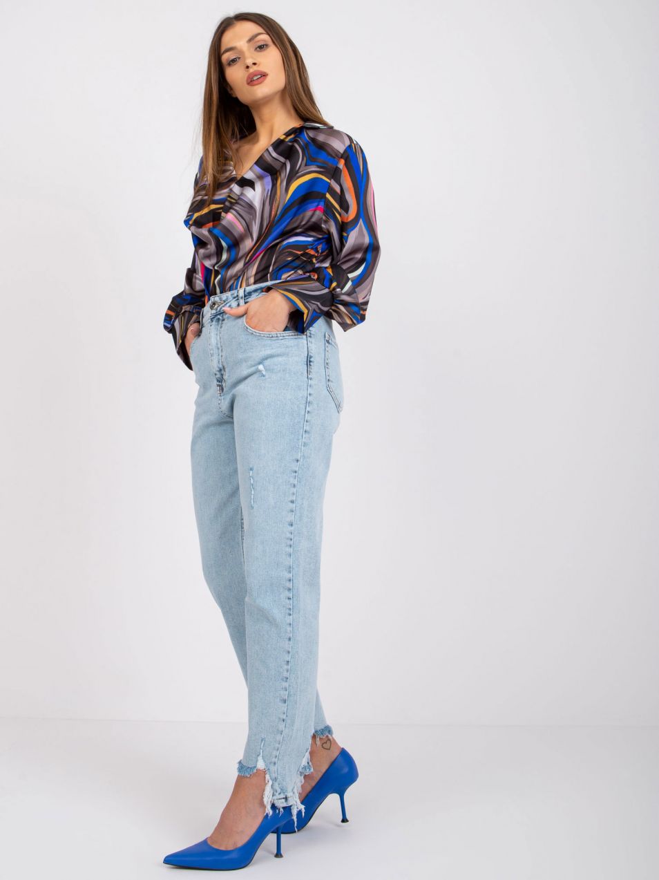 Black blouse with Diya patterns