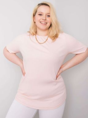 Light pink striped blouse in larger size