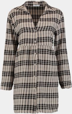 Haily's Beige Plaid Shirt Dress Hailys