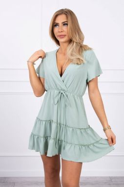 Dress with clutch neckline dark mint