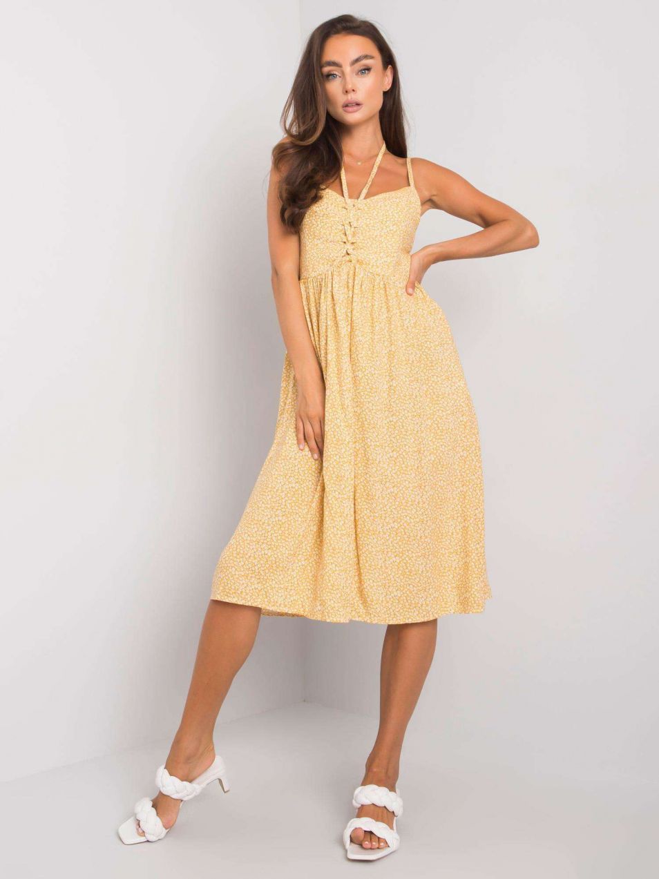 Yellow patterned dress Fiorella RUE PARIS