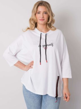 Oversized white blouse with shiny patches