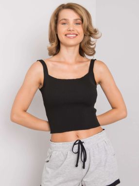 Women's black ribbed top