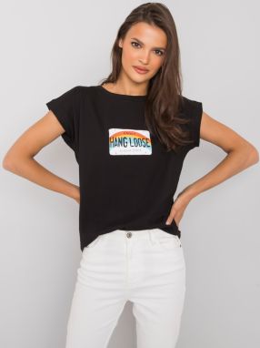 Black cotton women's T-shirt