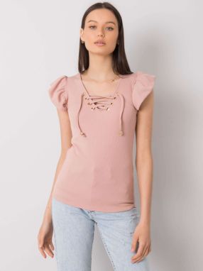 Dark pink blouse with lacing
